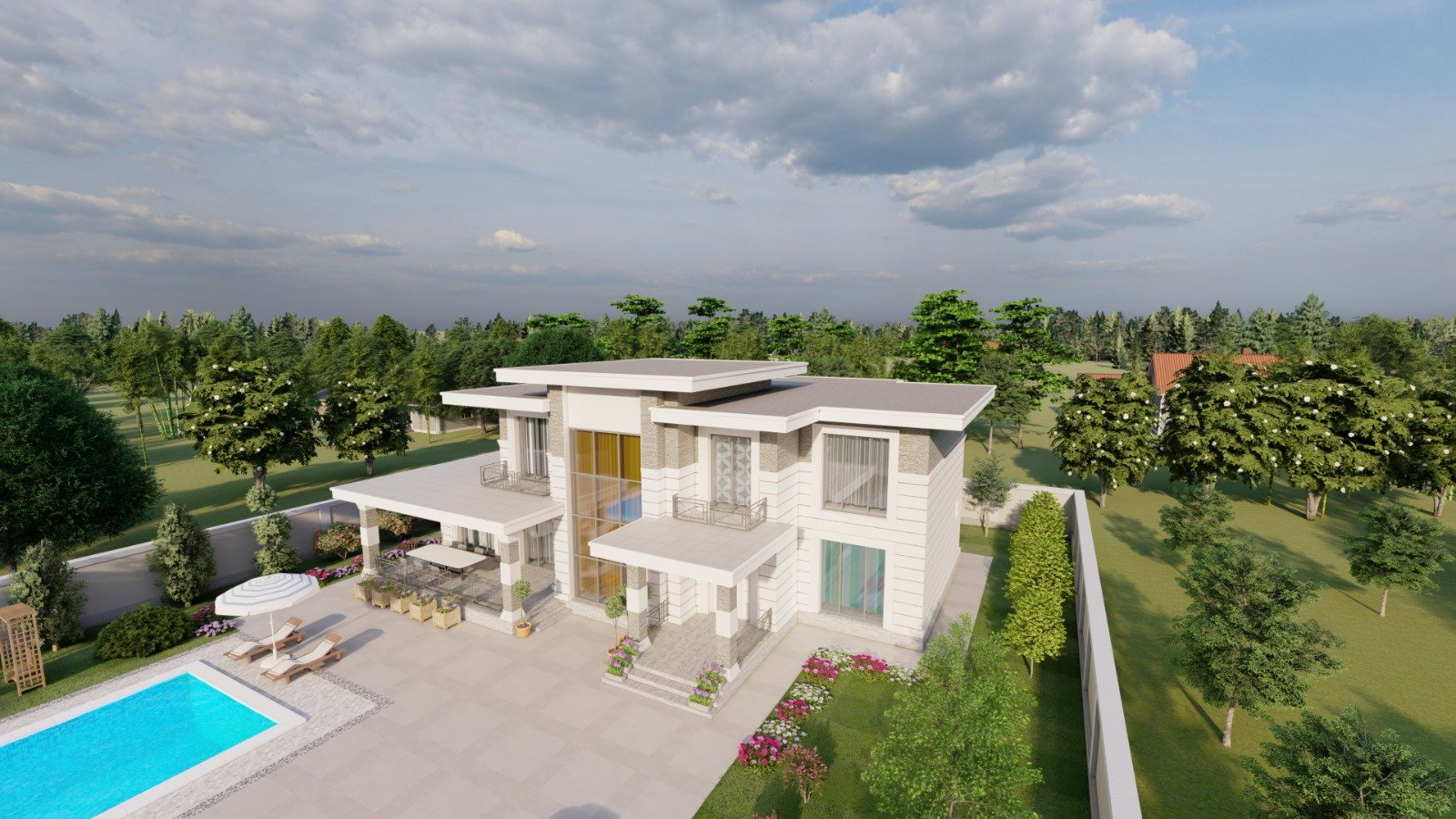 Memarlıq layihəsinin 3D renderi — 2